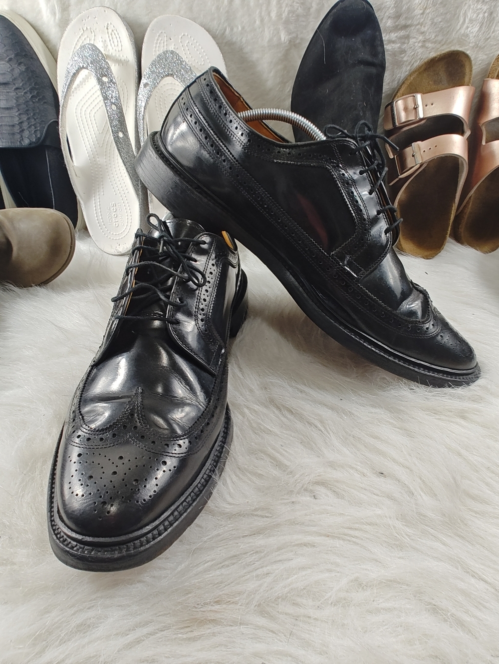 Allen Edmonds MacNeil Black Leather Wingtip Dress Shoes Men’s Size 12 D USA - Picture 3 of 14